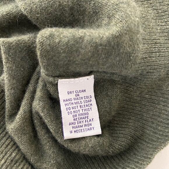 Alan Flesser 1/4 Zip Sweater Cashmere Green SZXL Classic Luxury Knit - Picture 6 of 9